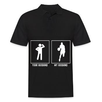 Ihr Ehemann - Mein Ehemann - Basketball Frontansic - Männer Poloshirt - Schwarz - Vorne - Kai (181cm)