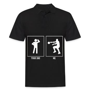 Dein Vater - Ich - Basketball Passspiel - Männer Poloshirt - Schwarz - Vorne - Kai (181cm)