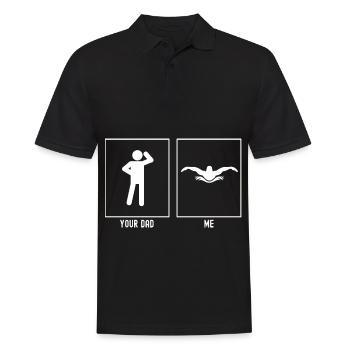 Ton père - Moi - Sports de natation - Polo Homme - noir - Devant - Kai (181cm)