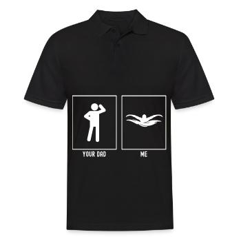 Dein Vater - Ich - Profi-Schwimmer - Männer Poloshirt - Schwarz - Vorne - Kai (181cm)
