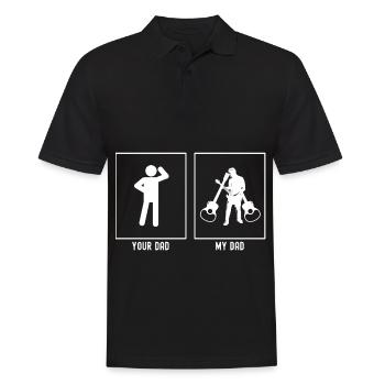 Dein Vater - Mein Vater - Gitarrist Musik - Männer Poloshirt - Schwarz - Vorne - Kai (181cm)