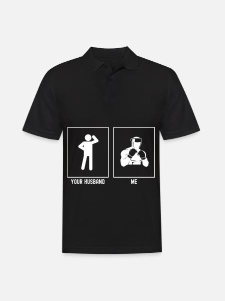Son mari - Moi - Boxe professionnelle - Polo Homme - noir