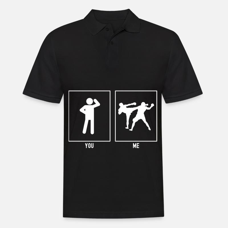 Du - Ich - Kickboxen - Männer Poloshirt - Schwarz