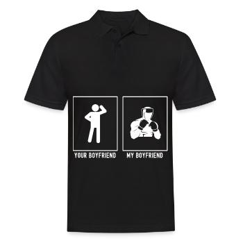 Ihr Freund - Mein Freund - Boxing Fit(BO) - Männer Poloshirt - Schwarz - Vorne - Kai (181cm)