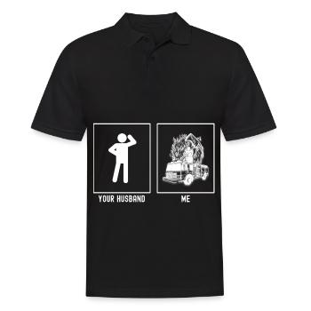 Ihr Ehemann - Ich - Feuerwehr Axt Vektor - Männer Poloshirt - Schwarz - Vorne - Kai (181cm)