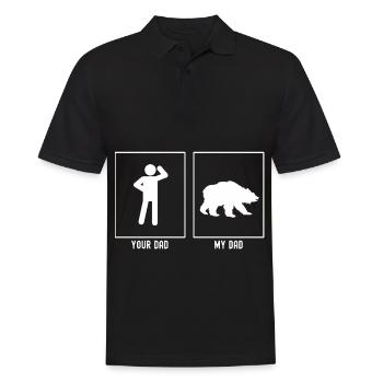 Son père - Mon père - Chasse à l’ours - Polo Homme - noir - Devant - Kai (181cm)