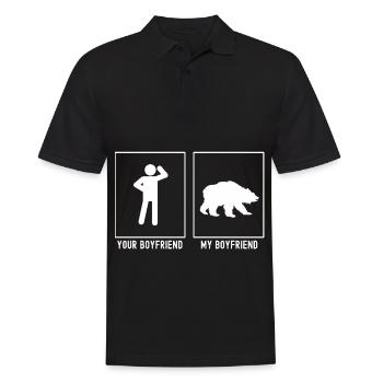 Your Friend - My Friend - Bear Hunting - Men's Polo Shirt - black - Front - Kai (181cm)