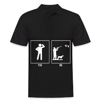 You - Me - Duck Hunt - Men's Polo Shirt - black - Front - Kai (181cm)