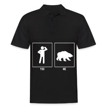You - Me - Bear Hunt - Men's Polo Shirt - black - Front - Kai (181cm)