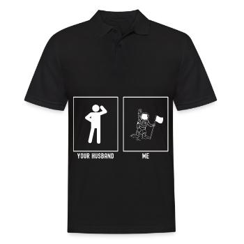 Her Husband - Me - Astronomy Planting Flab - Men's Polo Shirt - black - Front - Kai (181cm)