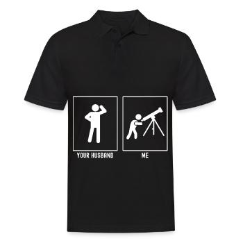 Ihr Ehemann - Ich - Astronomie Teleskop - Männer Poloshirt - Schwarz - Vorne - Kai (181cm)
