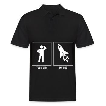 Dein Vater - Mein Vater - Astronomie Raketenschiff - Männer Poloshirt - Schwarz - Vorne - Kai (181cm)