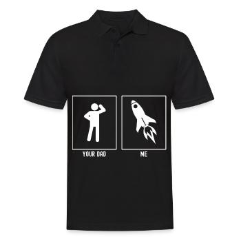 Dein Vater - Ich - Rakete - Männer Poloshirt - Schwarz - Vorne - Kai (181cm)