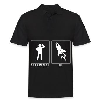 Your Friend - Me - Astronomy Diagonal Rocket - Men's Polo Shirt - black - Front - Kai (181cm)