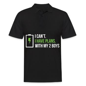 Mutter von 2 Jungen Design für eine Mutter von 2 - Männer Poloshirt - Schwarz - Vorne - Kai (181cm)