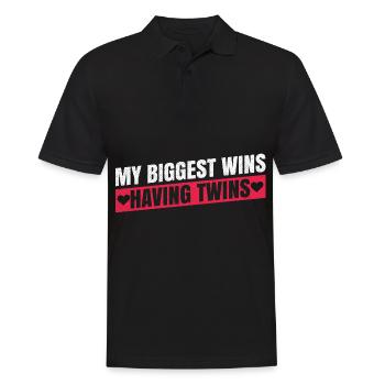 Meine größten Erfolge - mit Zwillingen Design für - Männer Poloshirt - Schwarz - Vorne - Kai (181cm)