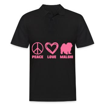 Malshi Hund Maltese Shih tzu Mix Mom Peace Pink - Männer Poloshirt - Schwarz - Vorne - Kai (181cm)