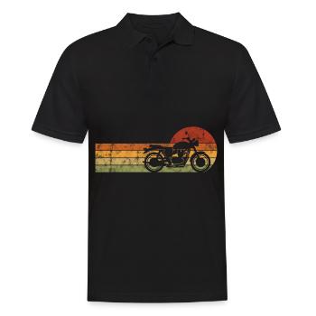 Biker Retro Chopper Bobber Motorcyclist Motorcycle - Men's Polo Shirt - black - Front - Kai (181cm)