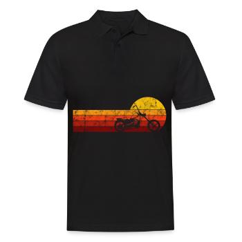 Motocyclistes Chopper Bobber retro moto - Polo Homme - noir - Devant - Kai (181cm)