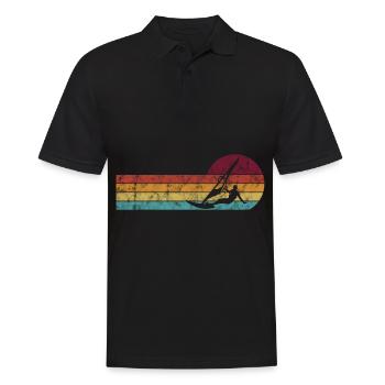 Surfen Windsurfer Windsurfen Windsurfing Retro - Männer Poloshirt - Schwarz - Vorne - Kai (181cm)