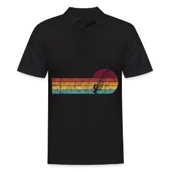 Surfen Windsurfer Windsurfen Retro Windsurfing - Männer Poloshirt - Schwarz - Vorne - Kai (181cm)