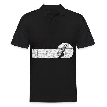 Windsurfen Retro Windsurfing Windsurfer Surfen - Männer Poloshirt - Schwarz - Vorne - Kai (181cm)