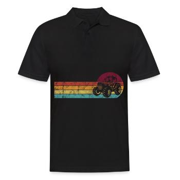 Traktoren Trecker Bauer Retro Traktor Bauernhof - Männer Poloshirt - Schwarz - Vorne - Kai (181cm)