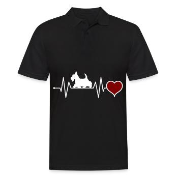 Schottischer Scottish Terrier Hund Herzschlag - Männer Poloshirt - Schwarz - Vorne - Kai (181cm)