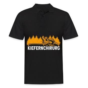 Kiefernchirurg Kettensäge Baumfäller Tischler Wald - Männer Poloshirt - Schwarz - Vorne - Kai (181cm)