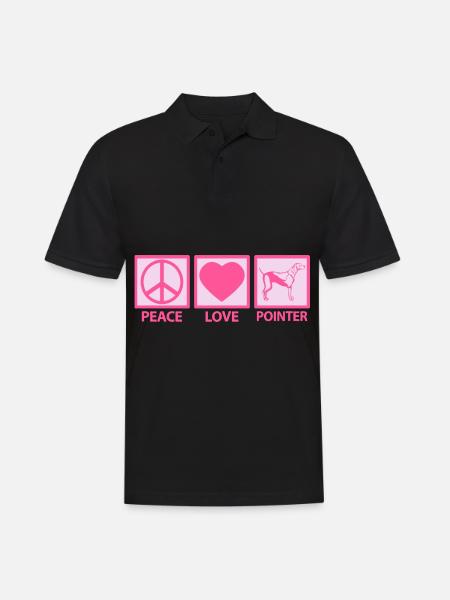 English Englischer Pointer Mama Peace Love Pink - Männer Poloshirt - Schwarz