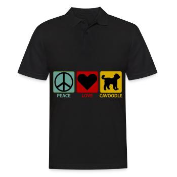 Cavoodle Cavapoo Dog Mix Peace Love - Polo Homme - noir - Devant - Kai (181cm)