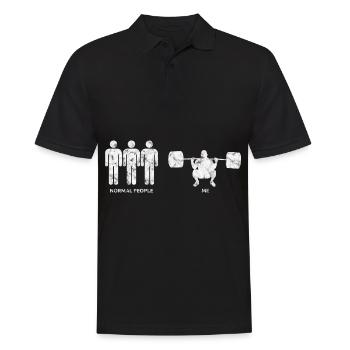 Bodybuilding Bodybuilder GYM Fitnessstudio Retro - Männer Poloshirt - Schwarz - Vorne - Kai (181cm)