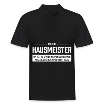 Ich bin Hausmeister - Männer Poloshirt - Schwarz - Vorne - Kai (181cm)