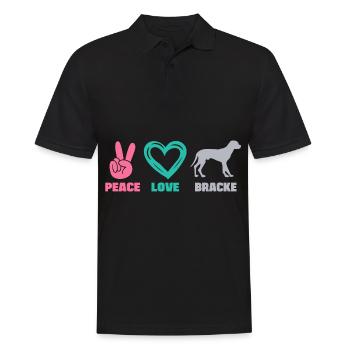 Schwarzwildbracke Slovenský Kopov Peace Love - Männer Poloshirt - Schwarz - Vorne - Kai (181cm)