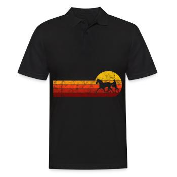 Trabrennen Pferd Pferde Trabrennsport Pferderennen - Männer Poloshirt - Schwarz - Vorne - Kai (181cm)