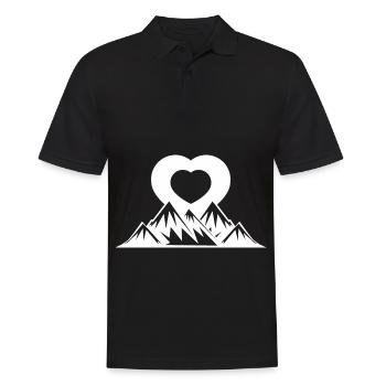 Coeur - Montagne - (8) - Polo Homme - noir - Devant - Kai (181cm)