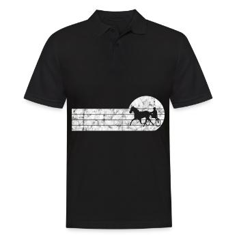 Trotter trotting races in retro or vintage style - Men's Polo Shirt - black - Front - Kai (181cm)