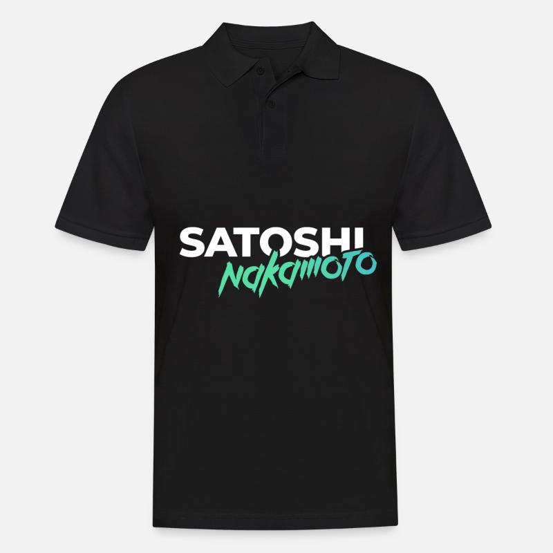 Satoshi Nakamoto - Männer Poloshirt - Schwarz