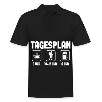 Tagesplan - (W) - Männer Poloshirt - Schwarz - Vorne - Kai (181cm)