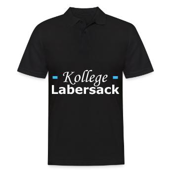 Kollege Labersack - Männer Poloshirt - Schwarz - Vorne - Kai (181cm)