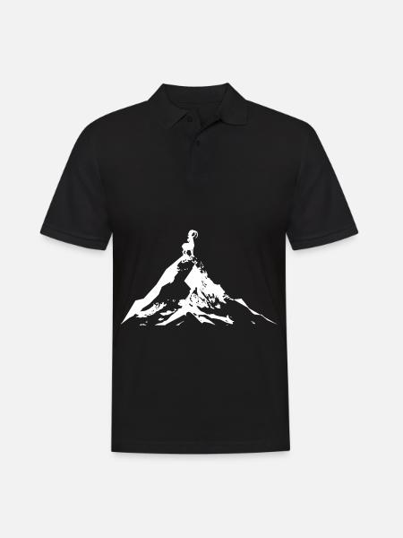 Ziege - Berg - (6) - Männer Poloshirt - Schwarz