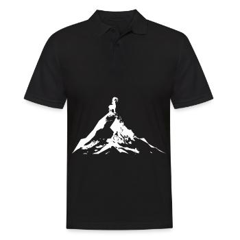 Chèvre - Montagne - (9) Chèvre - Montagne - (8) - Polo Homme - noir - Devant - Kai (181cm)