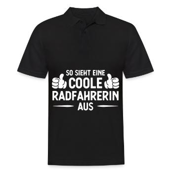 Also Sieht ein Coole Radfahrer AUS - (F) - Männer Poloshirt - Schwarz - Vorne - Kai (181cm)