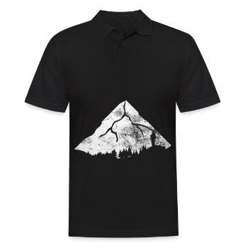 Gebirge - Wandern - (16) - Männer Poloshirt - Schwarz - Vorne - Kai (181cm)