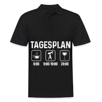 Tagesplan - Weinastronomie - - Männer Poloshirt - Schwarz - Vorne - Kai (181cm)