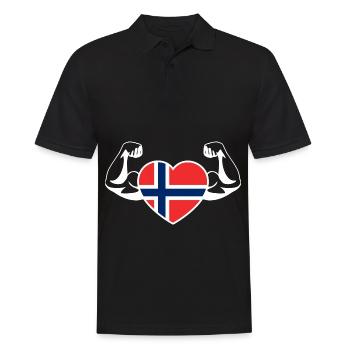 Norwegen Flagge Norge Wikinger Oslo Geschenk - Männer Poloshirt - Schwarz - Vorne - Kai (181cm)