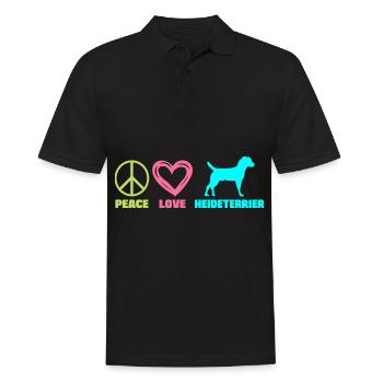 Heather Terrier Mama Peace Love - Men's Polo Shirt - black - Front - Kai (181cm)