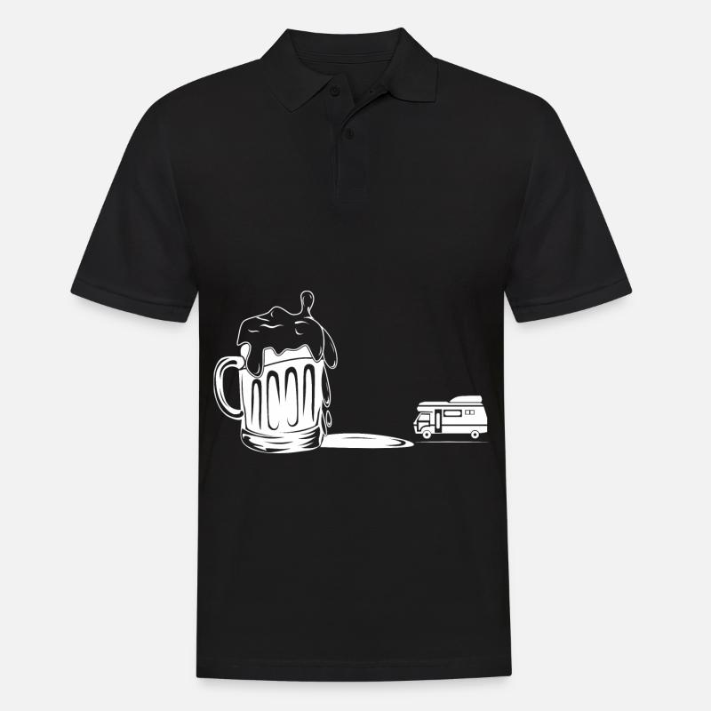 Bier - Camping Van - - Männer Poloshirt - Schwarz