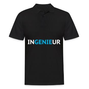 Ingenieur - Männer Poloshirt - Schwarz - Vorne - Kai (181cm)