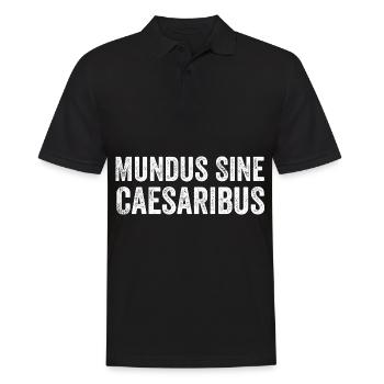 Mundus Sine Caesaribus Quote Latin - Men's Polo Shirt - black - Front - Kai (181cm)